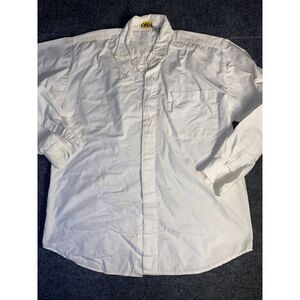 CODA Shirt Mens Medium White Cotton Lightweight Long Sleeve Collared Button Down